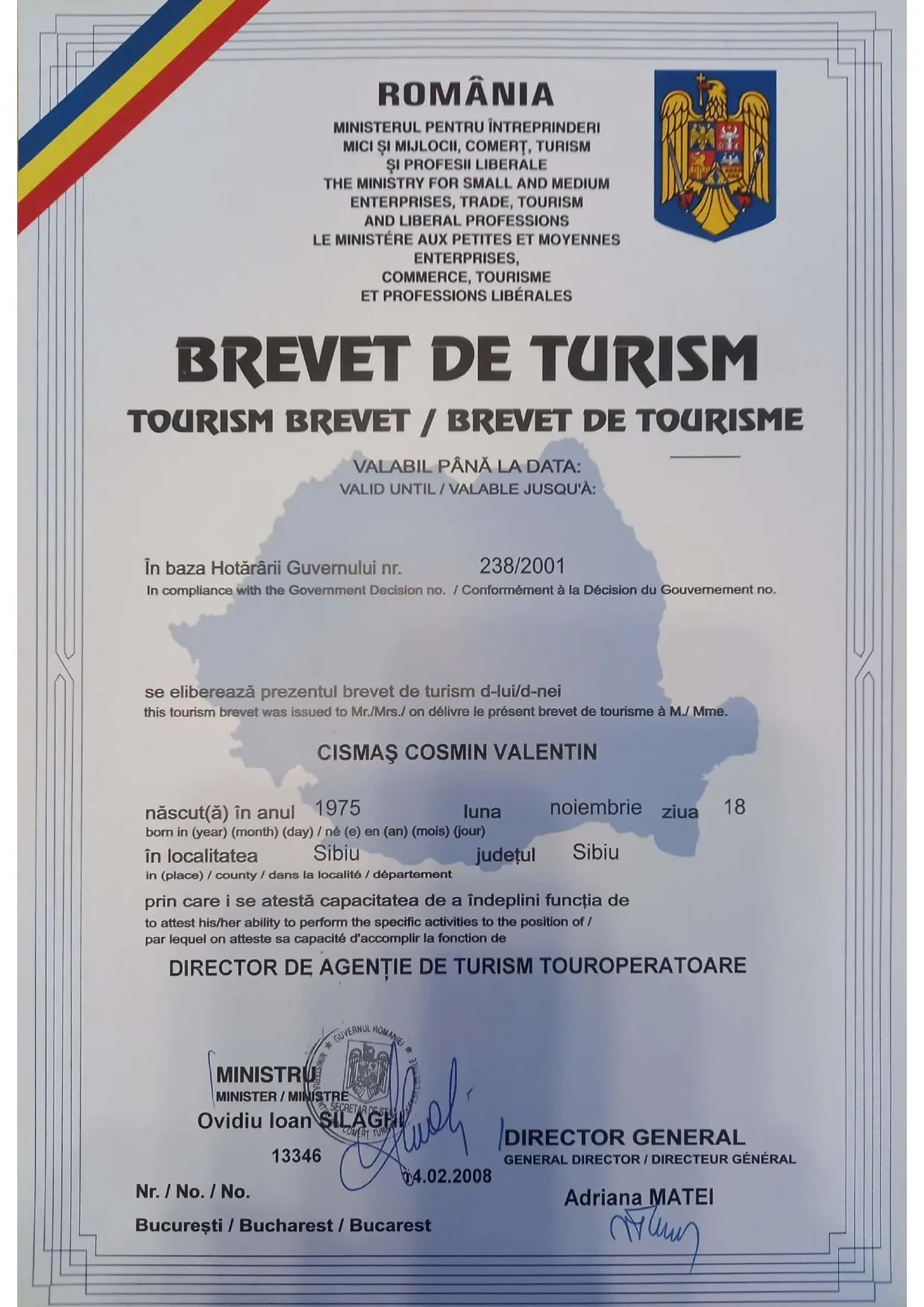
									Brevet Turism